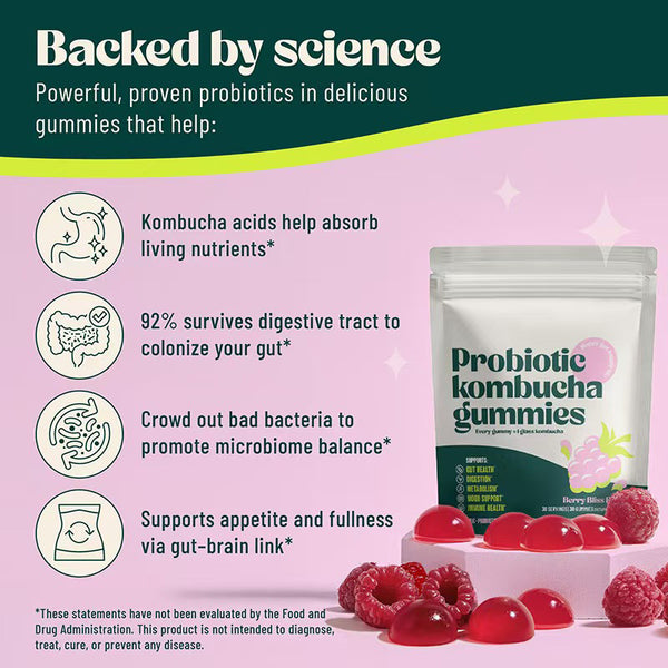 Probiotic Kombucha Gummies for Daily Balance & Gut Support | ChewingBears