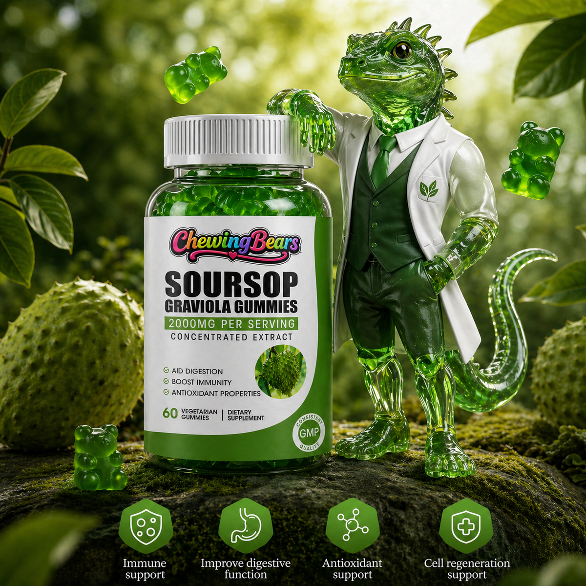 Soursop Gummies for Gut Health & Immune Support | ChewingBears