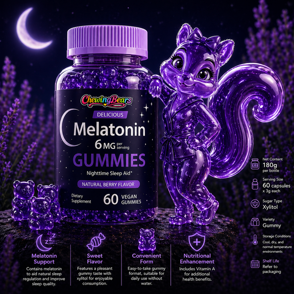 Melatonin Gummies for Sleep & Relaxation | Natural Night Support, Sugar-Free