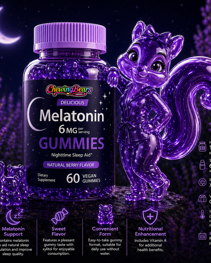 Melatonin Gummies for Sleep & Relaxation | Natural Night Support, Sugar-Free