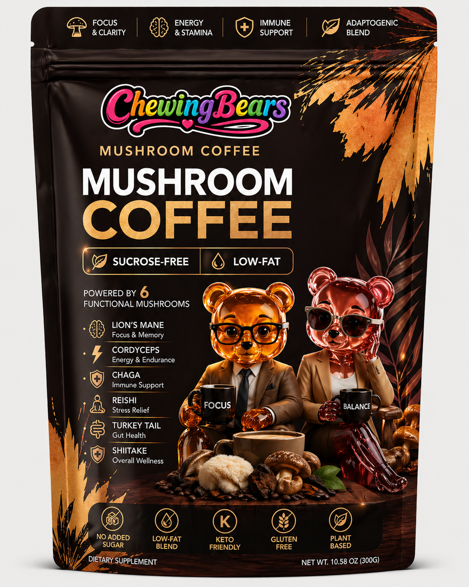 Mushroom Coffee for Focus & Energy | No Sugar, Low-Fat Adaptogenic Blend