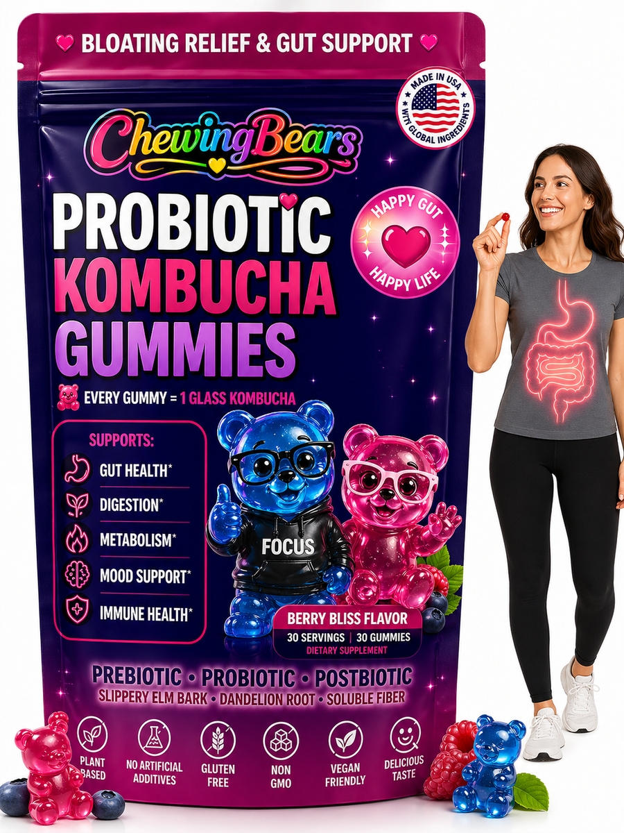 Probiotic Kombucha Gummies for Daily Balance & Gut Support | ChewingBears