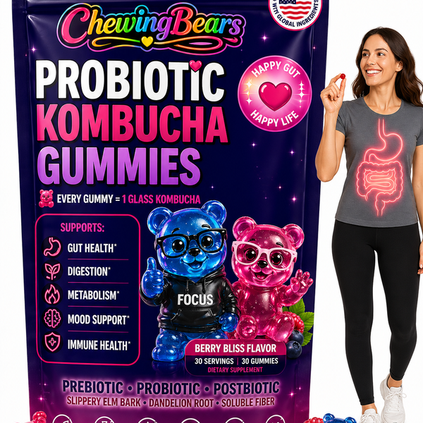 Probiotic Kombucha Gummies for Daily Balance & Gut Support | ChewingBears